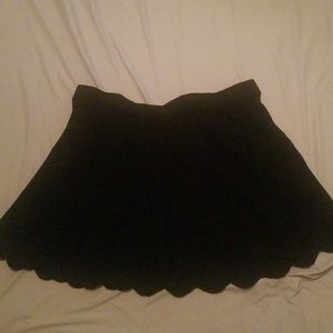Black Scallop skater skirt